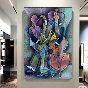 Kübizm Portre Pikaso Tarzı Tablo; Çerçeveli Picasso Tarzı Müzik Ve Caz Duvar Dekoru; Picasso Tarzı B