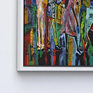 Soyut Caz Müzik Baskısı, Modern Sanat, Renkli Caz Temalı Kanvas, Müzik Odası İçin