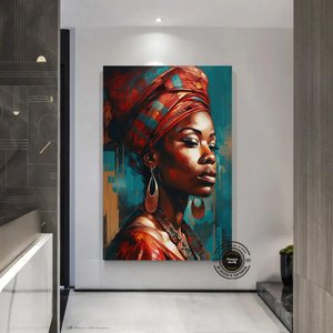 Afrikalı Kadın Etnik Kanvas 80x120 cm