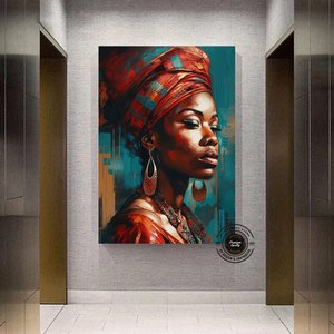 Afrikalı Kadın Etnik Kanvas 80x120 cm