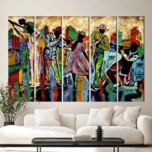 Soyut Caz Müzik Baskısı, Modern Sanat, Renkli Caz Temalı Kanvas, Müzik Odası İçin
