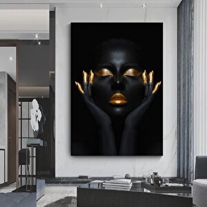 Modern Afrikalı Kadın Tablosu, Oturma Odası Dekoru, Etnik Kadın Portresi 40x60 cm