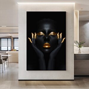 Modern Afrikalı Kadın Tablosu, Oturma Odası Dekoru, Etnik Kadın Portresi 40x60 cm