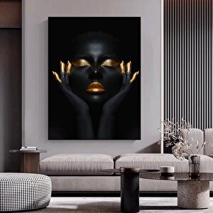 Modern Afrikalı Kadın Tablosu, Oturma Odası Dekoru, Etnik Kadın Portresi 40x60 cm