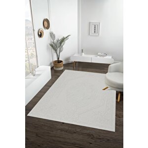 Yıkanabilir Salon Halısı – Krem – Oriental Desen, Makinede Yıkanabilir, Kolay Temizlenebilir, Toz Ve Tüy Tutmaz, Kaymaz, Evcil Hayvan Dostu 120x270 cm
