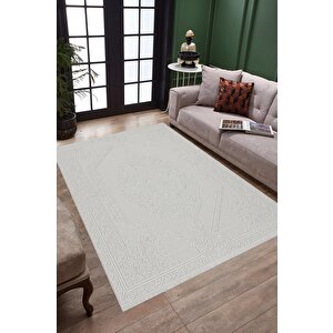 Yıkanabilir Salon Halısı – Krem – Oriental Desen, Makinede Yıkanabilir, Kolay Temizlenebilir, Toz Ve Tüy Tutmaz, Kaymaz, Evcil Hayvan Dostu