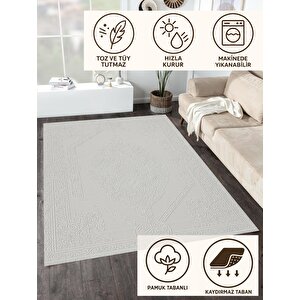 Yıkanabilir Salon Halısı – Krem – Oriental Desen, Makinede Yıkanabilir, Kolay Temizlenebilir, Toz Ve Tüy Tutmaz, Kaymaz, Evcil Hayvan Dostu 160x230 cm