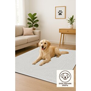 Yıkanabilir Salon Halısı – Krem – Oriental Desen, Makinede Yıkanabilir, Kolay Temizlenebilir, Toz Ve Tüy Tutmaz, Kaymaz, Evcil Hayvan Dostu