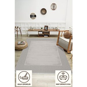 Pamuk Dokuma Taban Halı – Siyah; Beyaz – Geometric Desen, Makinede Yıkanabilir, Kolay Temizlenebilir, Toz Ve Tüy Tutmaz, Kaymaz, Evcil Hayvan Dostu