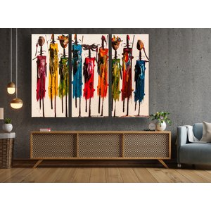 Masai Afrikalı Kadınlar Kanvas; Etnik Tablo