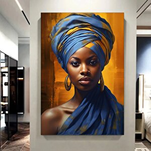 Modern Afrikalı Kadın Tablosu, Oturma Odası İçin Poster, Etnik Kadın Portresi, Afrika Sanatı 60x90 cm