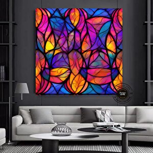Temperlenmiş Kanvas Sanatı; Renkli Soyut Duvar Sanatı; Cam Mozaik Dekor; Temperlenmiş 60x60 cm