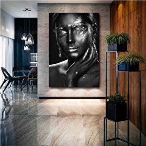 Modern Afrikalı Kadın Tablosu – Oturma Odası Dekoru, Etnik Kadın Sanatı 60x90 cm