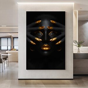 Modern Afrikalı Kadın Kanvas Tablo; Oturma Odası Dekoru; Etnik Kadın Sanatı; Afrikalı Kadın Baskısı 30x40 cm