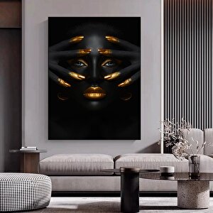 Modern Afrikalı Kadın Kanvas Tablo; Oturma Odası Dekoru; Etnik Kadın Sanatı; Afrikalı Kadın Baskısı 30x40 cm