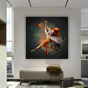 Kırmızı Balerin Duvar Sanatı Kanvas 40x40 cm