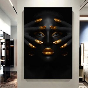 Modern Afrikalı Kadın Kanvas Tablo; Oturma Odası Dekoru; Etnik Kadın Sanatı; Afrikalı Kadın Baskısı