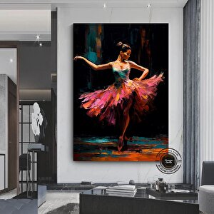 Balerin Duvar Dekoru Kanvas; Akrilik Parlak Etki; İlham Veren Poster 70x150 cm