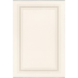 Pamuk Dokuma Taban Halı – Krem; Bej – Geometrik Desen, Makinede Yıkanabilir, Kolay Temizlenebilir, Toz Ve Tüy Tutmaz, Kaymaz, Evcil Hayvan Dostu 200x350 cm