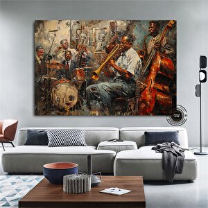 Caz Duvar Sanatı, Müzisyen Baskıları, Afrikalı Sanat Baskıları, Modern Soyut Caz Tablosu, Büyük Boy
