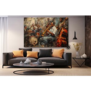 Caz Duvar Sanatı, Müzisyen Baskıları, Afrikalı Sanat Baskıları, Modern Soyut Caz Tablosu, Büyük Boy
