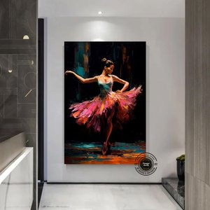 Balerin Duvar Dekoru Kanvas; Akrilik Parlak Etki; İlham Veren Poster 140x200 cm