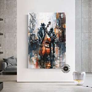 Afrika Caz Sanatı, Afrika Kanvas Tablosu, Caz Duvar Sanatı, Siyah Müzisyen Erkek Kanvası