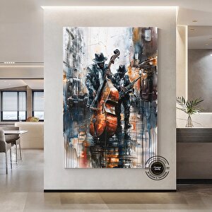 Afrika Caz Sanatı, Afrika Kanvas Tablosu, Caz Duvar Sanatı, Siyah Müzisyen Erkek Kanvası