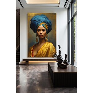 Afrikalı Kadın Kanvas; Etnik Duvar Dekoru