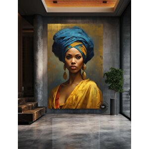 Afrikalı Kadın Kanvas; Etnik Duvar Dekoru