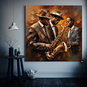 Caz Duvar Dekoru; Caz Orkestrası Sanatı; Müzik Duvar Sanatı; Caz Duvar Sanatı; Oturma Odası Dekoru;
