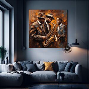Caz Duvar Dekoru; Caz Orkestrası Sanatı; Müzik Duvar Sanatı; Caz Duvar Sanatı; Oturma Odası Dekoru;