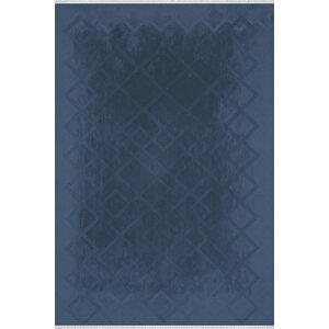 Yıkanabilir Salon Halısı – Lacivert – Geometric Desen, Makinede Yıkanabilir, Kolay Temizlenebilir, Toz Ve Tüy Tutmaz, Kaymaz, Evcil Hayvan Dostu