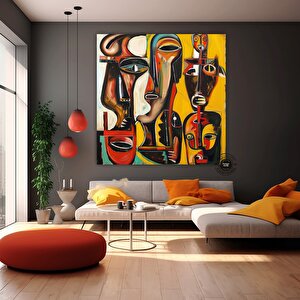 Afrika Soyut Sanatı, Etnik Duvar Baskısı, Afrika Kültürü Temalı Ev Dekoru