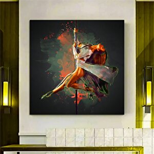 Kırmızı Balerin Duvar Sanatı Kanvas 70x70 cm