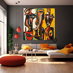 Afrika Soyut Sanatı, Etnik Duvar Baskısı, Afrika Kültürü Temalı Ev Dekoru