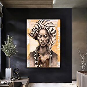Etnik Kadın Kanvas Sanatı; Etnik Kanvas Baskı; Kadın Kanvas Tablosu; Kadın Kanvas Baskısı; Çok Renkli