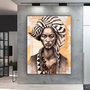 Etnik Kadın Kanvas Sanatı; Etnik Kanvas Baskı; Kadın Kanvas Tablosu; Kadın Kanvas Baskısı; Çok Renkli