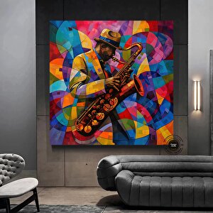 Afrika Caz Sanatı; Afrikalı Kanvas; Caz Duvar Sanatı; Caz Yağlı Boya Kanvası; Siyahi Müzisyen Kanvas