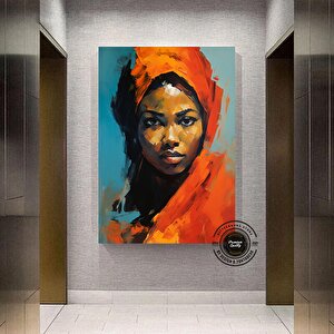 Afrikalı Kadın Kanvas; Etnik Dekor 60x90 cm