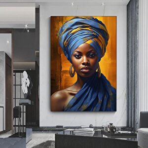Modern Afrikalı Kadın Tablosu, Oturma Odası İçin Poster, Etnik Kadın Portresi, Afrika Sanatı 50x70 cm