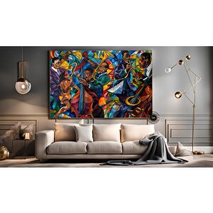 Picasso Tarzı Caz Duvar Sanatı; Soyut Modern Baskılar