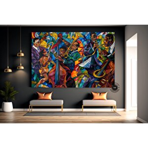 Picasso Tarzı Caz Duvar Sanatı; Soyut Modern Baskılar