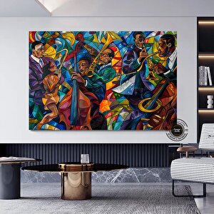 Picasso Tarzı Caz Duvar Sanatı; Soyut Modern Baskılar 60x120 cm
