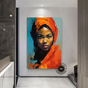 Afrikalı Kadın Kanvas; Etnik Dekor 30x40 cm