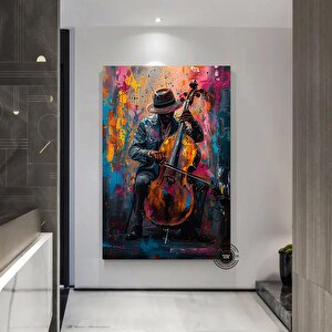 Afrika Caz Sanatı; Afrika Kanvas; Caz Duvar Sanatı; Siyah Müzisyen Kanvas; Sokak Caz Grubu Resmi 80x150 cm