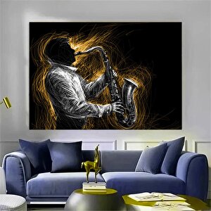 Caz Müzisyeni Kanvas; Şarkıcı Tablo; Poster; Enstrüman Görselleri 150x250 cm