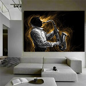 Caz Müzisyeni Kanvas; Şarkıcı Tablo; Poster; Enstrüman Görselleri 150x250 cm