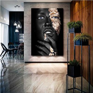 Modern Afrikalı Kadın Tablosu – Oturma Odası Dekoru, Etnik Kadın Sanatı 100x150 cm