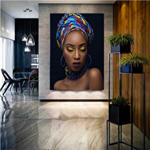 Modern Afrikalı Kadın Kanvas; Etnik Dekor